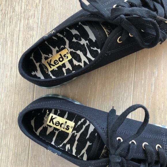 Keds Kickstart Leo Foxing Leopard Canvas Upper Lace Up Sneakers Black Sz 8.5 NWT - Picture 7 of 9